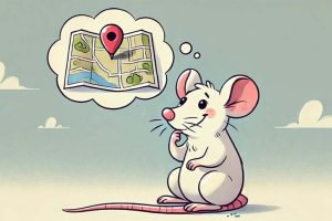 Illustration of map with large GPS pointer above it