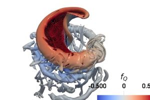 The boundary of vortices around a helical screw-type propeller. (Image: ASME)