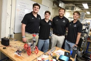 L to R: Xander O'Malley, Alexander Pivovarov, Aidan Green, Matthew Konkol (Will Kirk/JHU)
